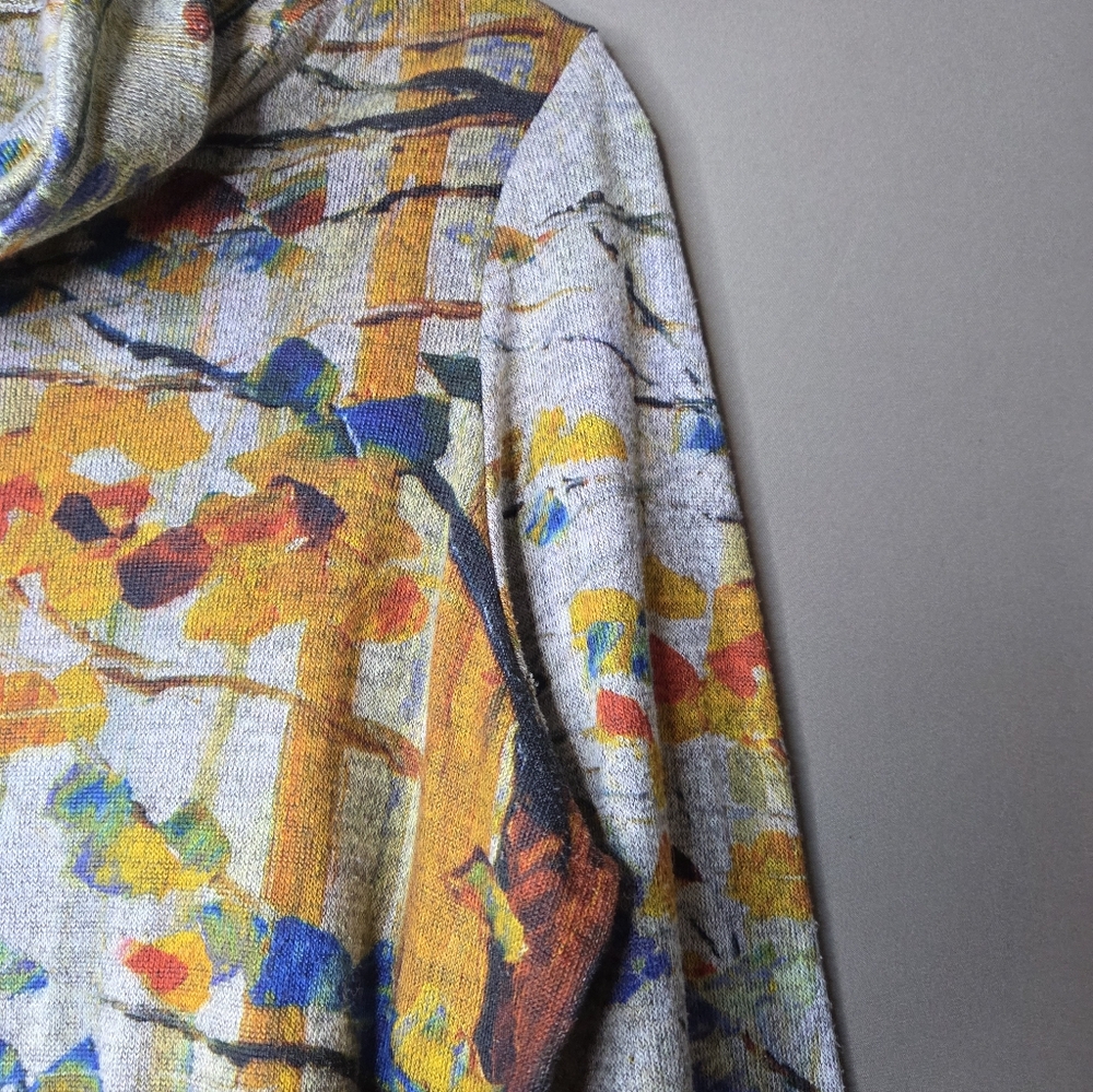 French Dressing Jeans Artistic Multicolor Cowl Neck Sweater - Picture 5 of 8